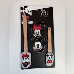 Disney Mickey Mouse Cookie Cutter and Spatula Set - Black and Red